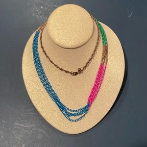 J crew long multi color chain necklace